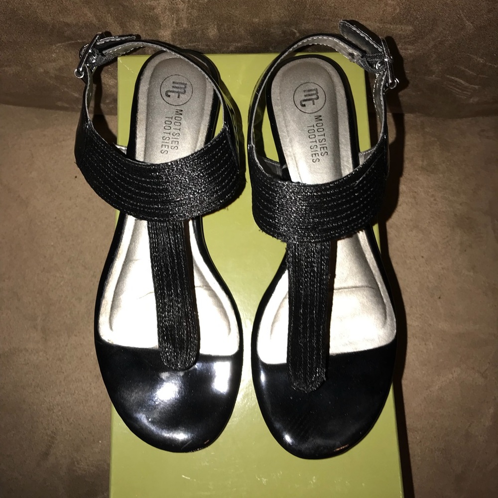 Mootsies Tootsies Black Patent Sandal
